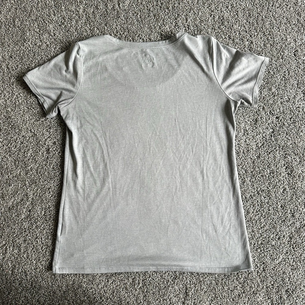 Nike Dri-Fit Womens Shirt M Scoop Neck Light Gray Heather Gym Workout‎ * - Picture 2 of 10
